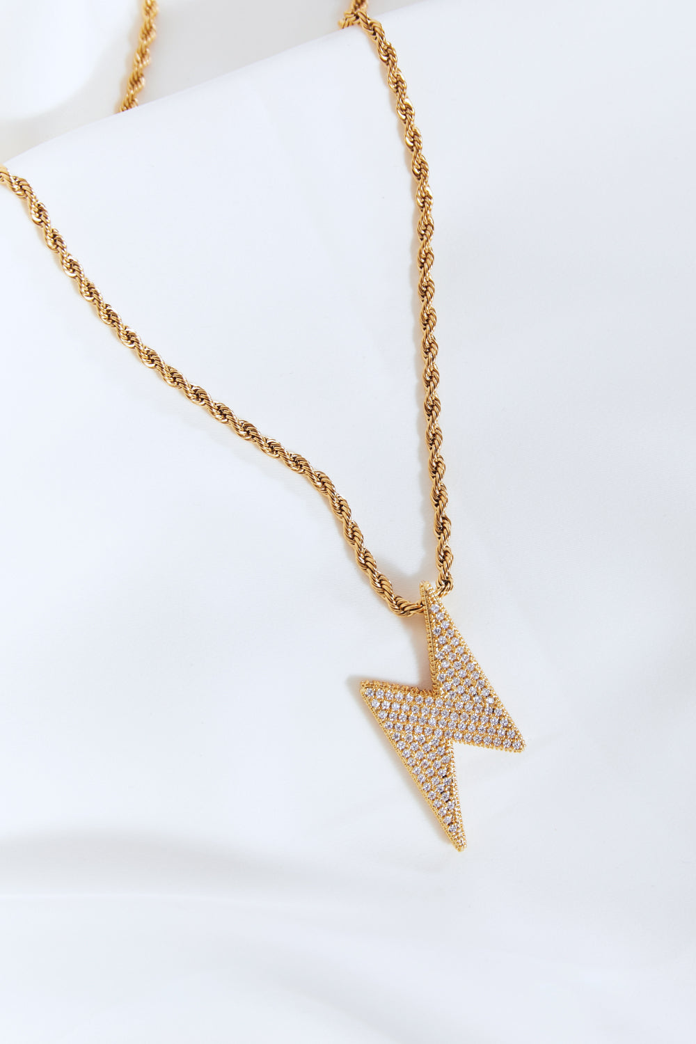 Brass Lightning Pendant Necklace - Alwesbo Fashion