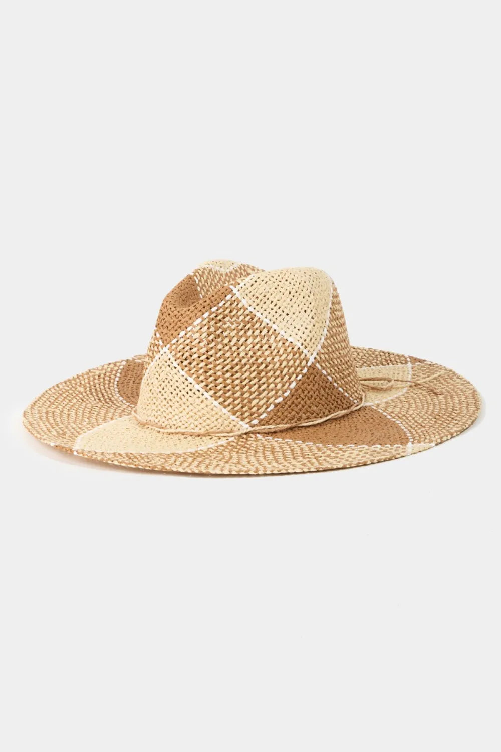 Fame Contrast Straw Braid Hat - Alwesbo Fashion