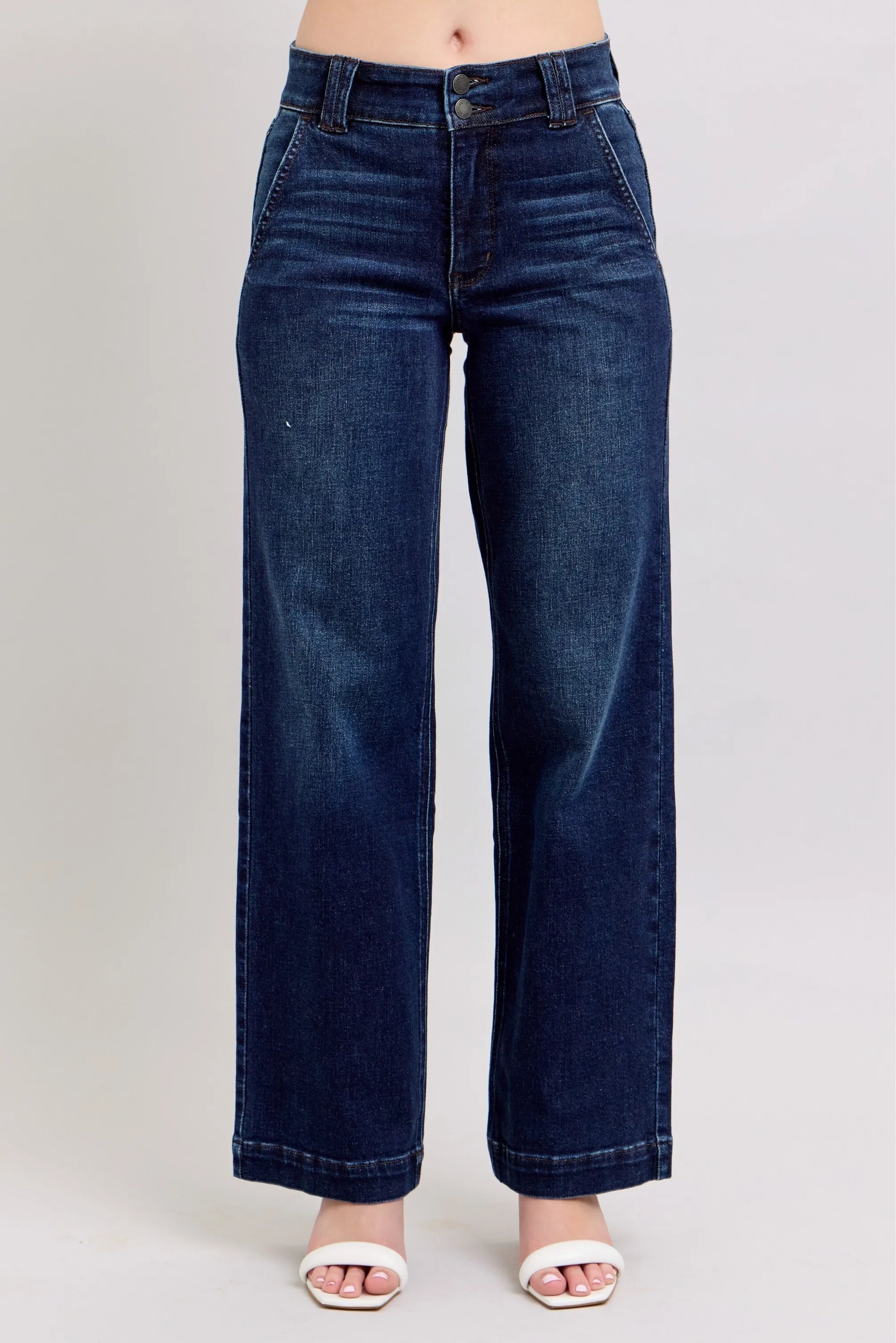 High-Waisted Wide Leg Jeans for Women - Alwesbo Fashion
