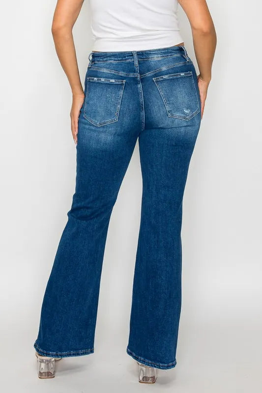 bytos Full Size High Rise Bootcut Jeans with Pockets - Alwesbo Fashion