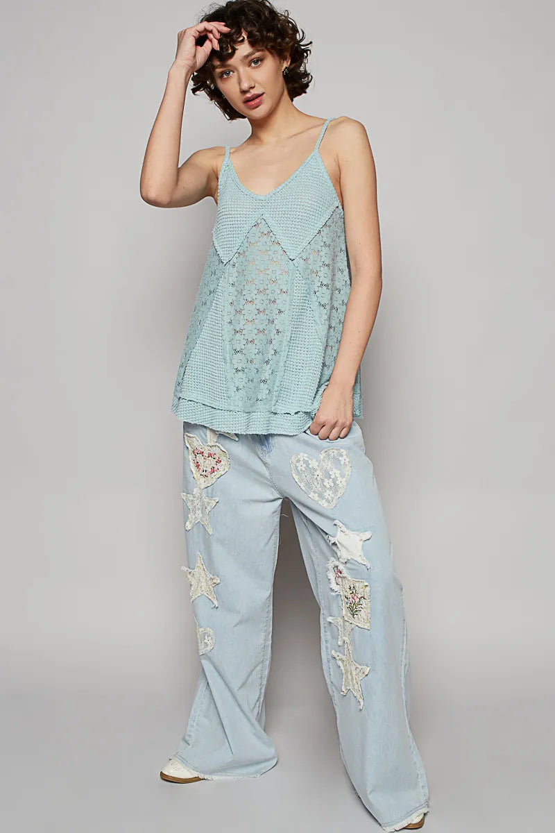 POL Lace V-Neck Cami - Alwesbo Fashion
