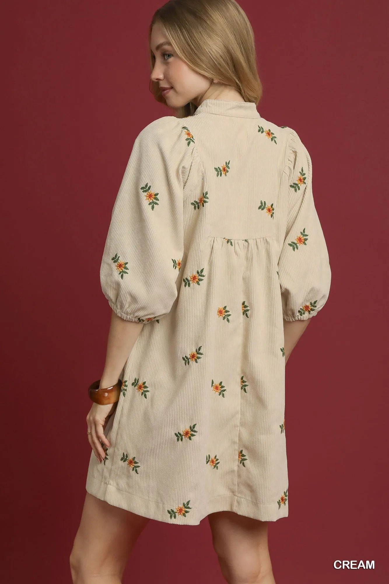 Soft Corduroy Babydoll – Boho Florals, Cozy Vibes “Best Seller Look for Less” - Alwesbo Fashion