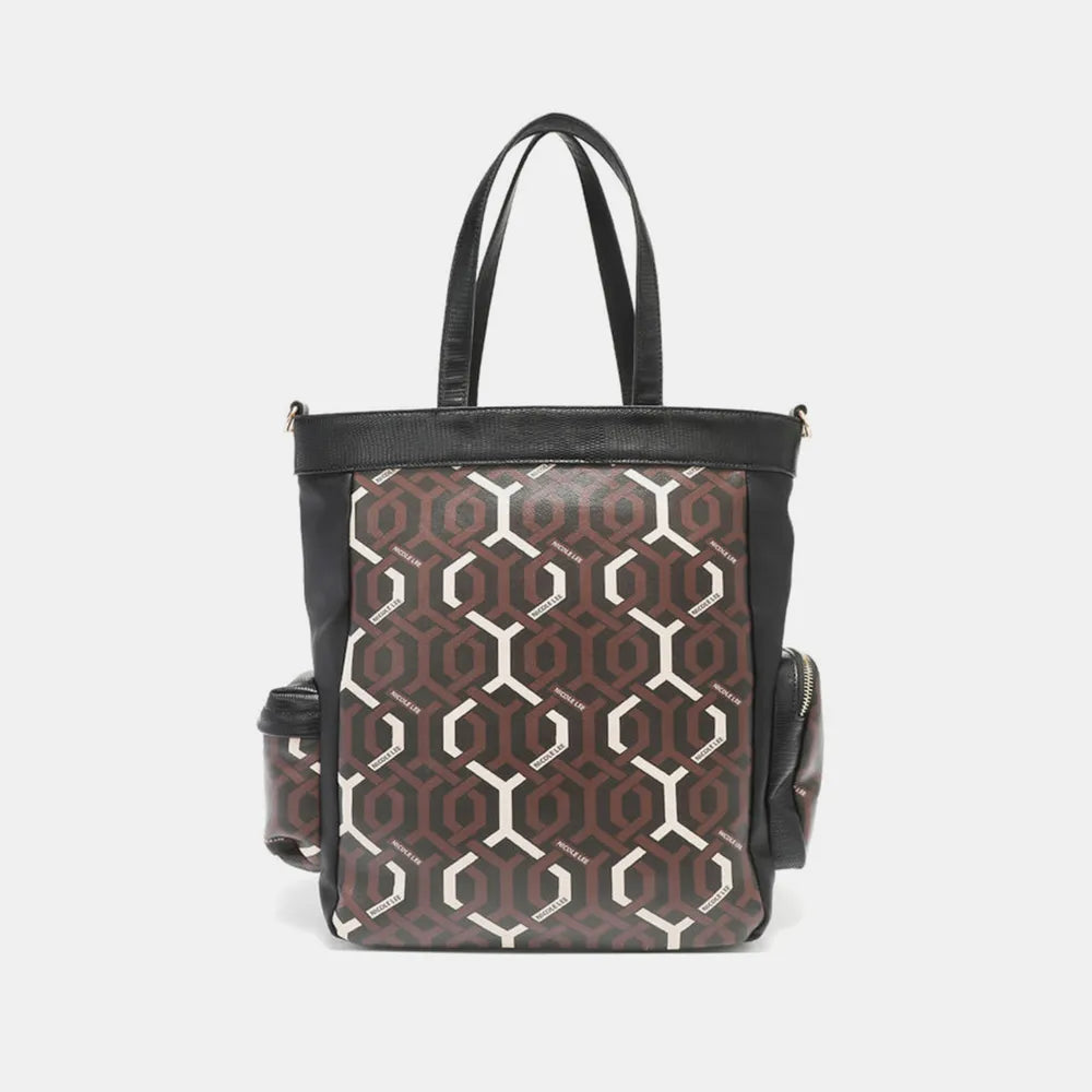 Nicole Lee USA Geometric Pattern Tote Bag - Alwesbo Fashion