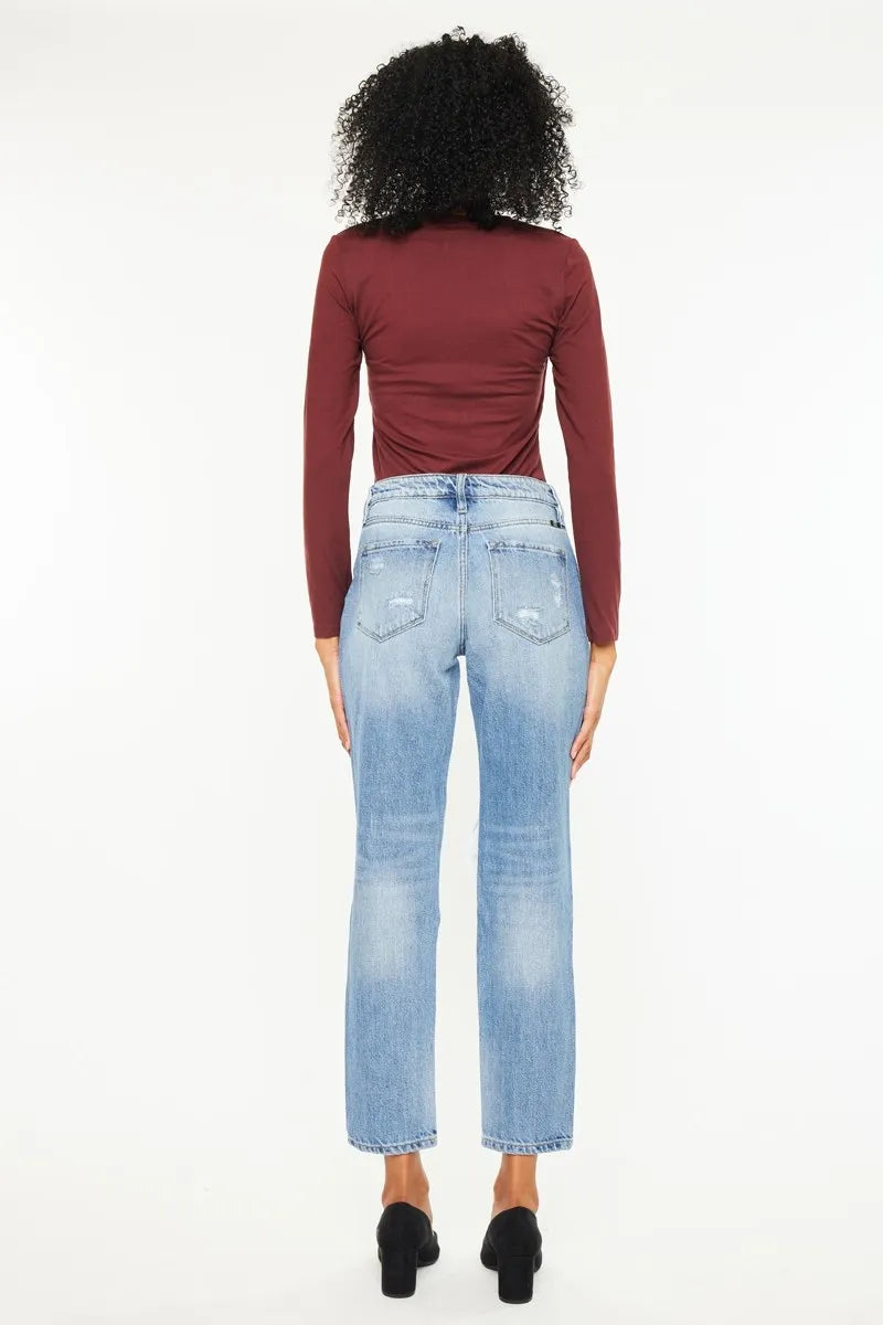 High Rise Distressed Boyfriend Jeans for Women - Alwesbo Fashion