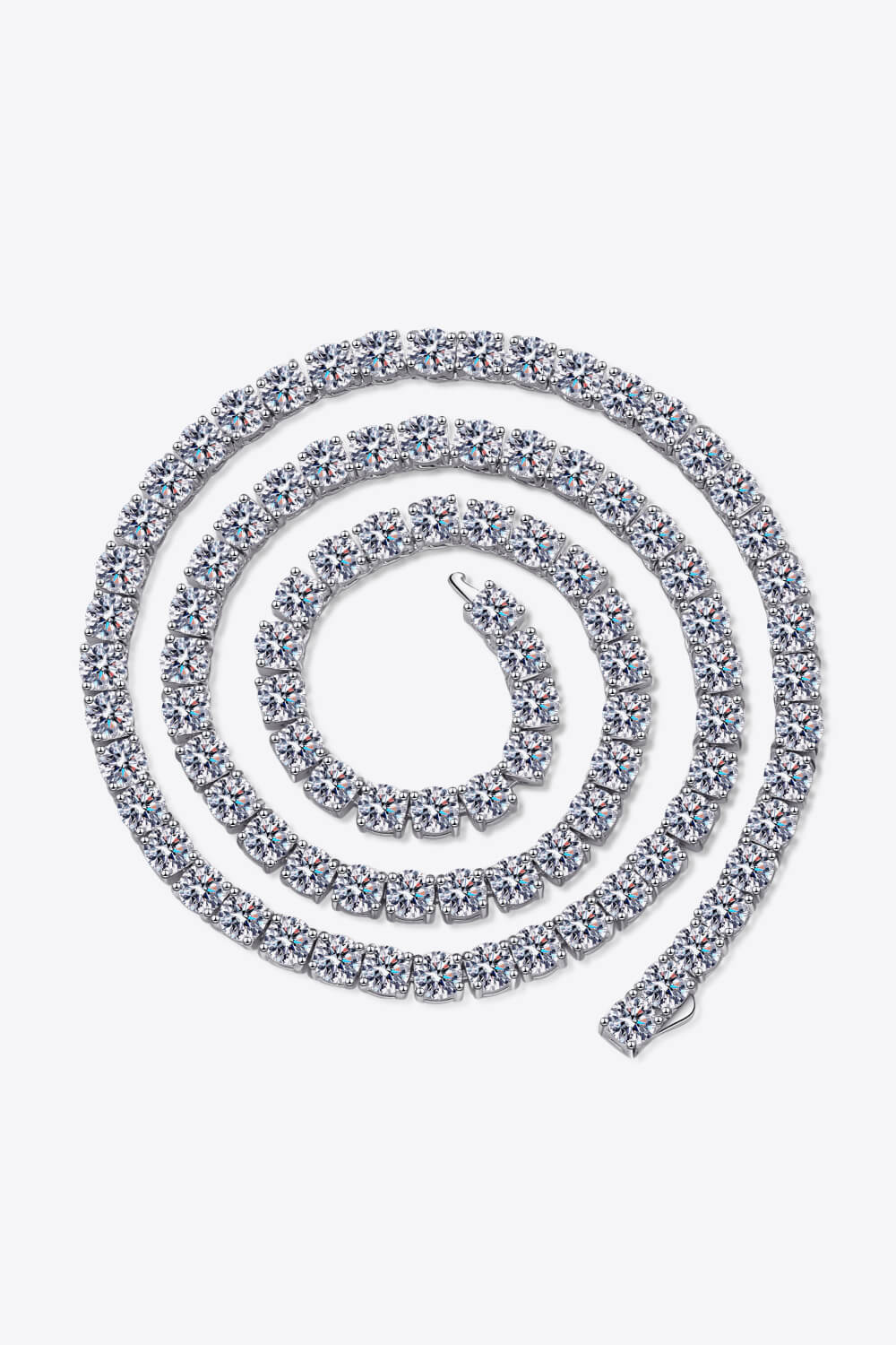 Moissanite Rhodium-Plated Sparkling Necklace for Women - Alwesbo Fashion