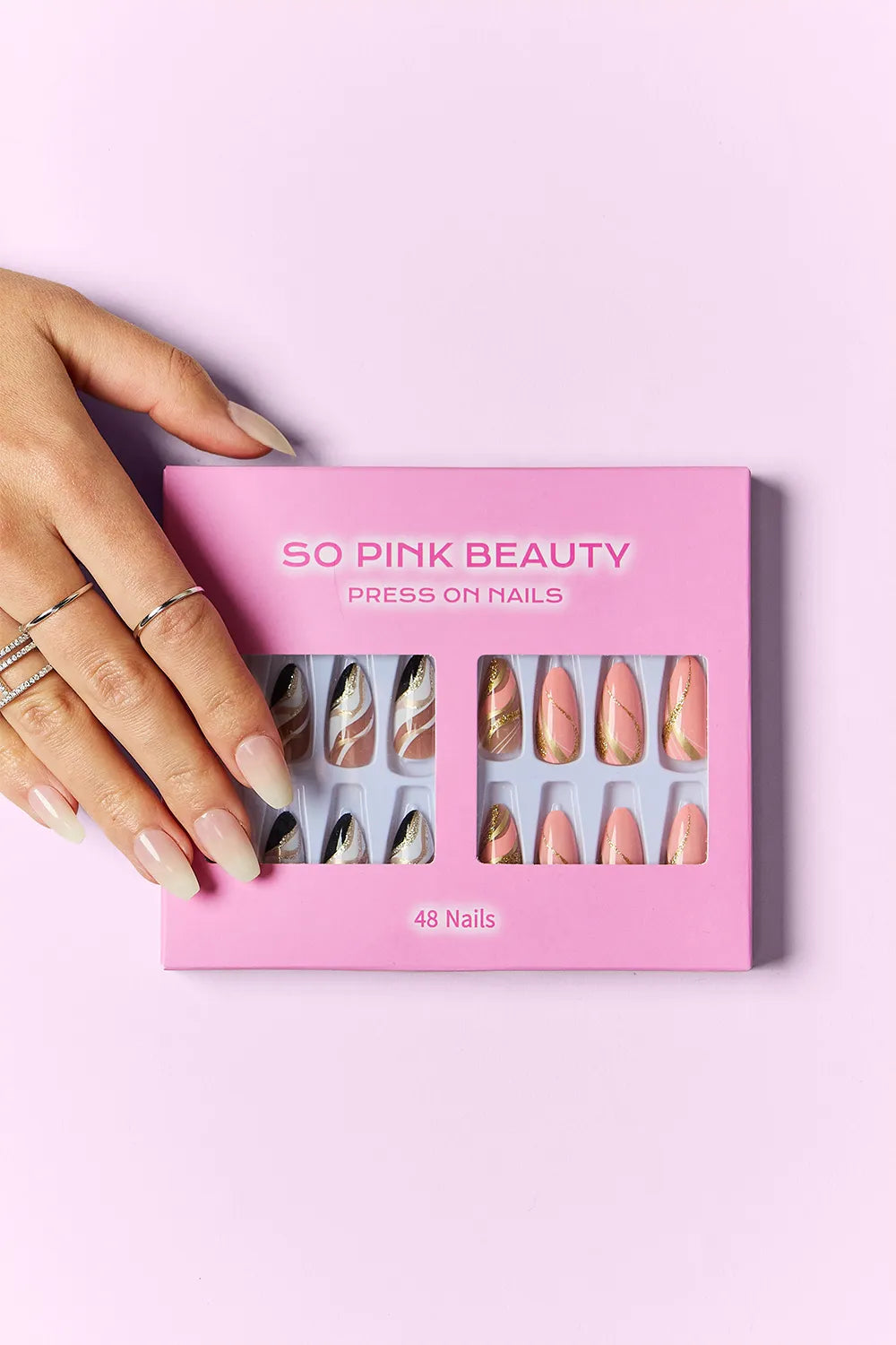 SO PINK BEAUTY Press On Nails 2 Packs - Alwesbo Fashion