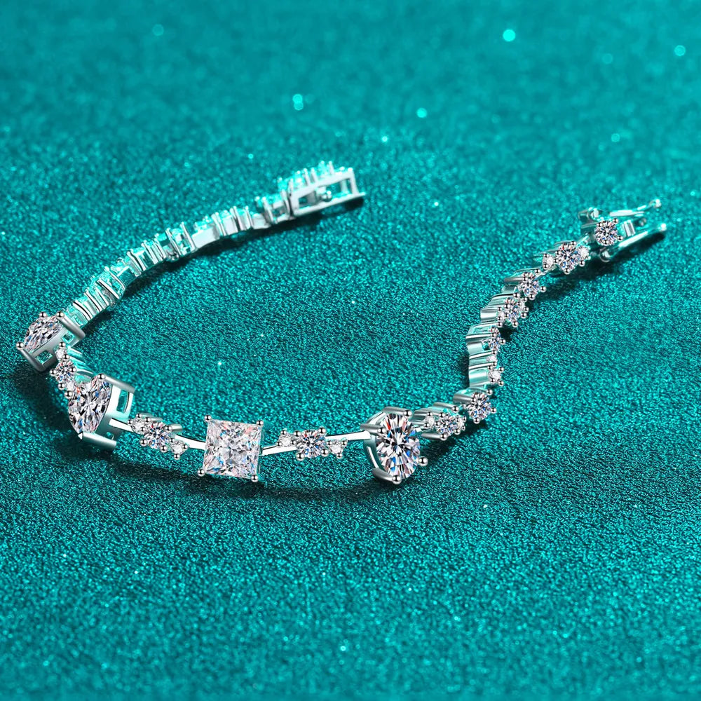 6.2 Carat Moissanite 925 Sterling Silver Elegant Bracelet - Alwesbo Fashion