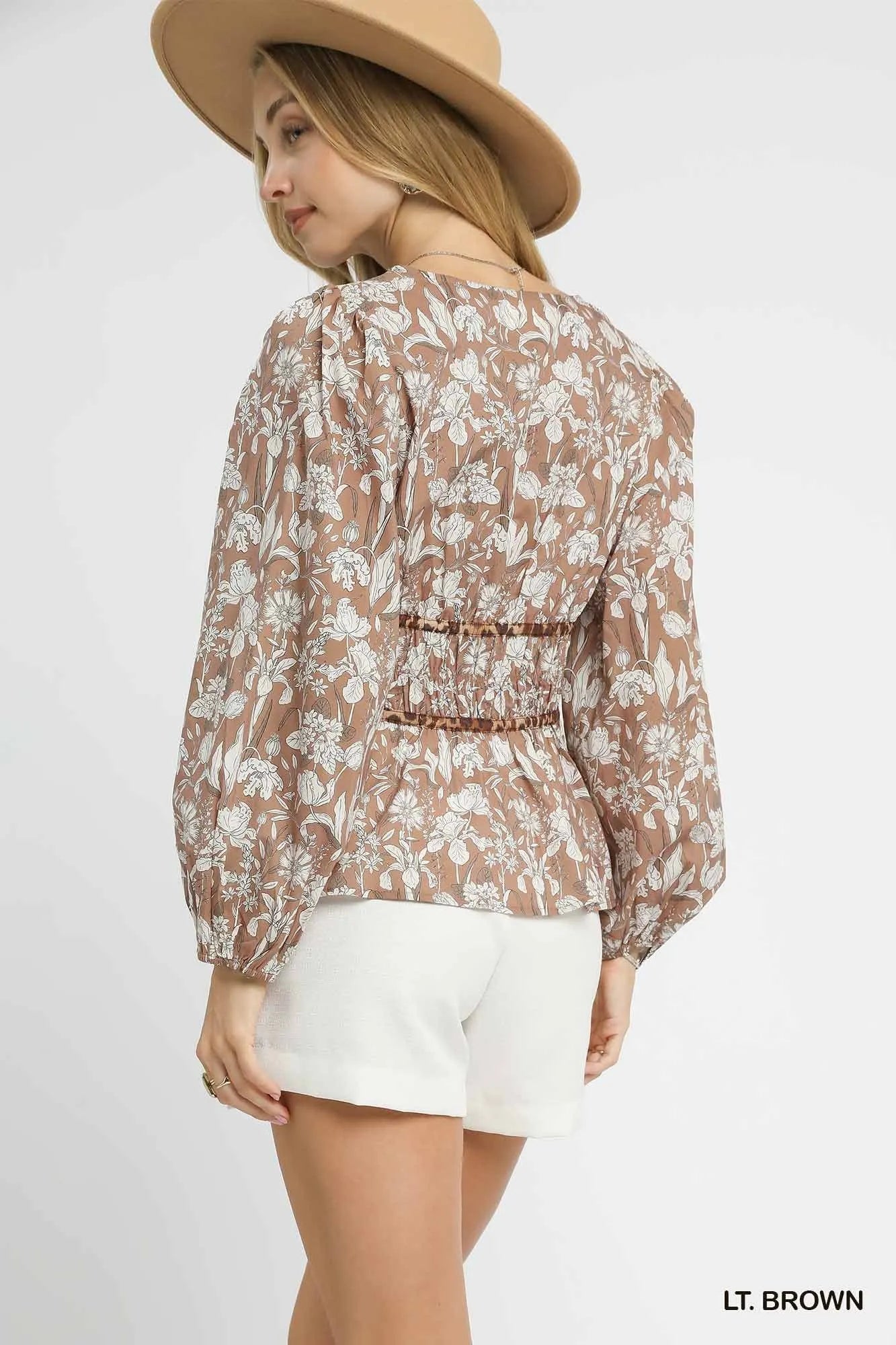 Women's Floral Peplum Blouse - Alwesbo Fashion