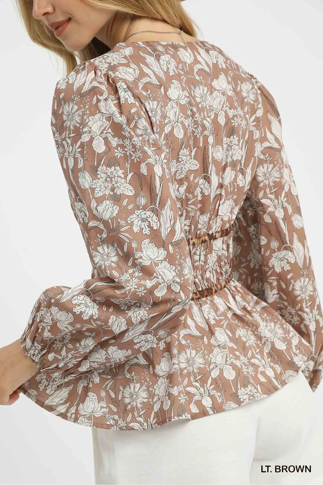 Women's Floral Peplum Blouse - Alwesbo Fashion