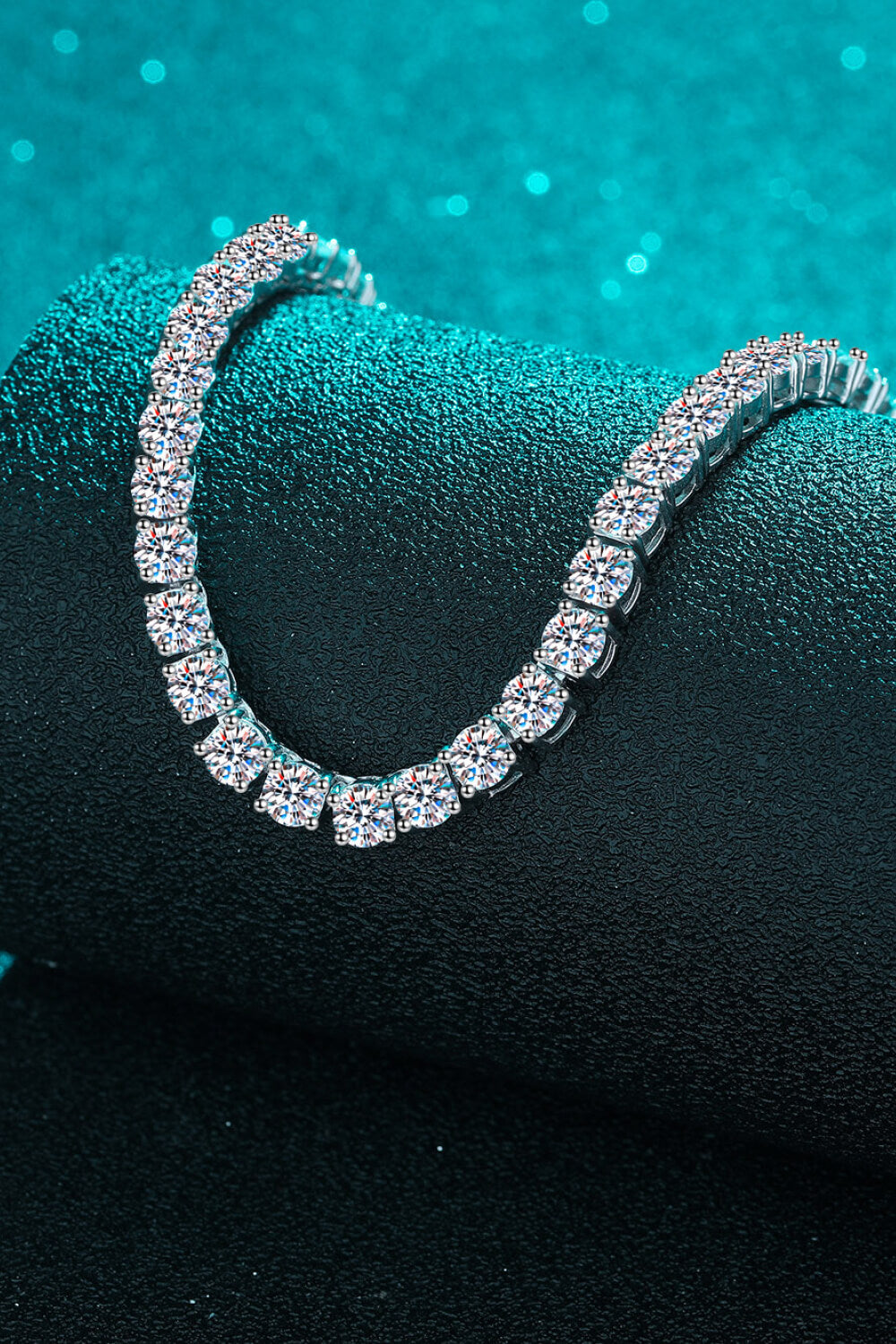 Moissanite Rhodium-Plated Sparkling Necklace for Women - Alwesbo Fashion