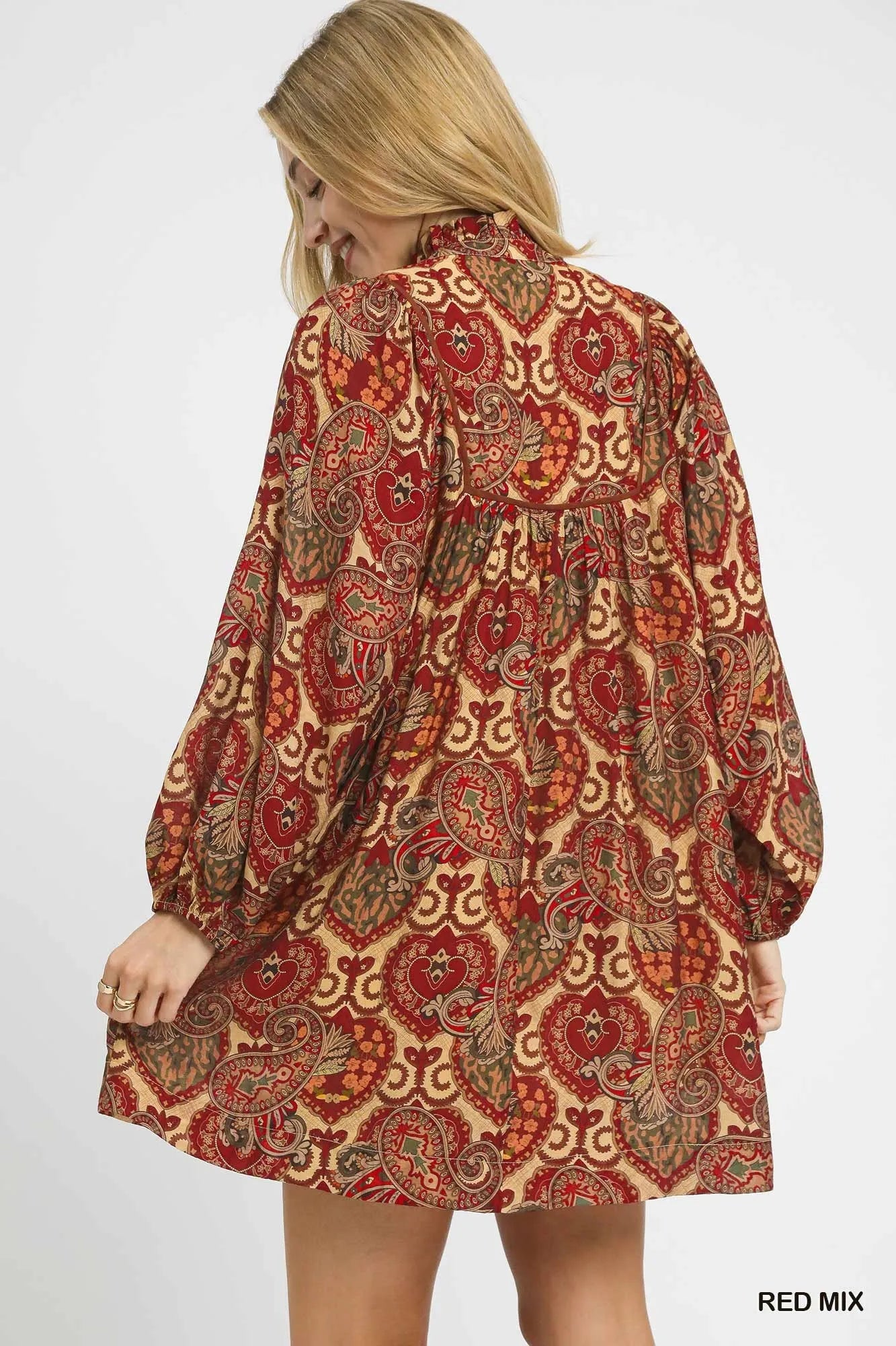 Paisley Print Boho Dress – Soft, Flowy, Feminine - Alwesbo Fashion