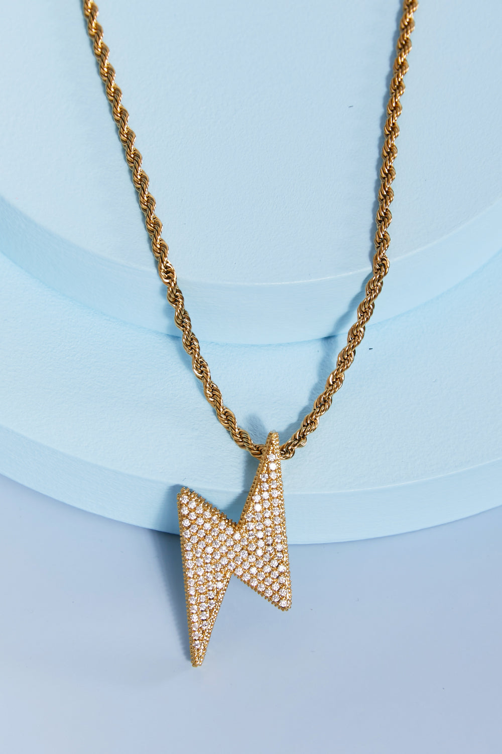 Brass Lightning Pendant Necklace - Alwesbo Fashion