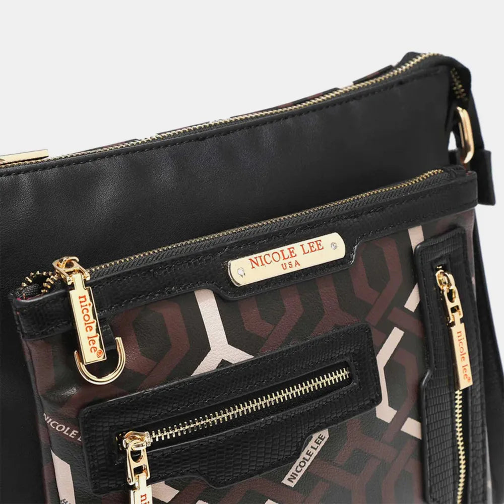 Nicole Lee USA Geometric Pattern Crossbody Bag - Alwesbo Fashion