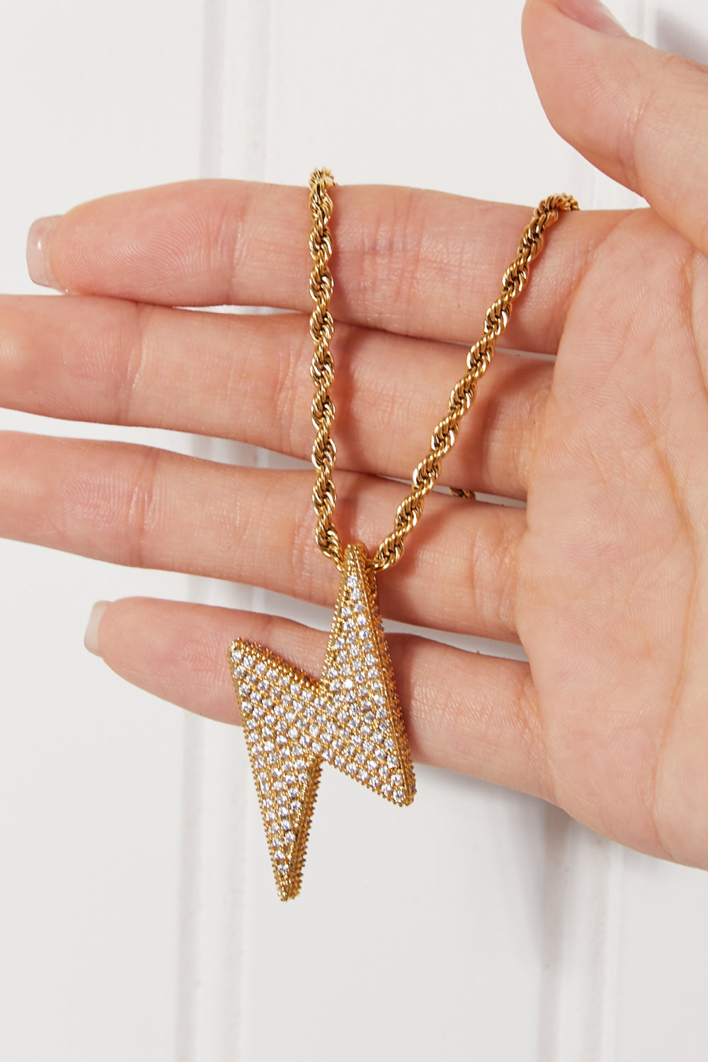 Brass Lightning Pendant Necklace - Alwesbo Fashion