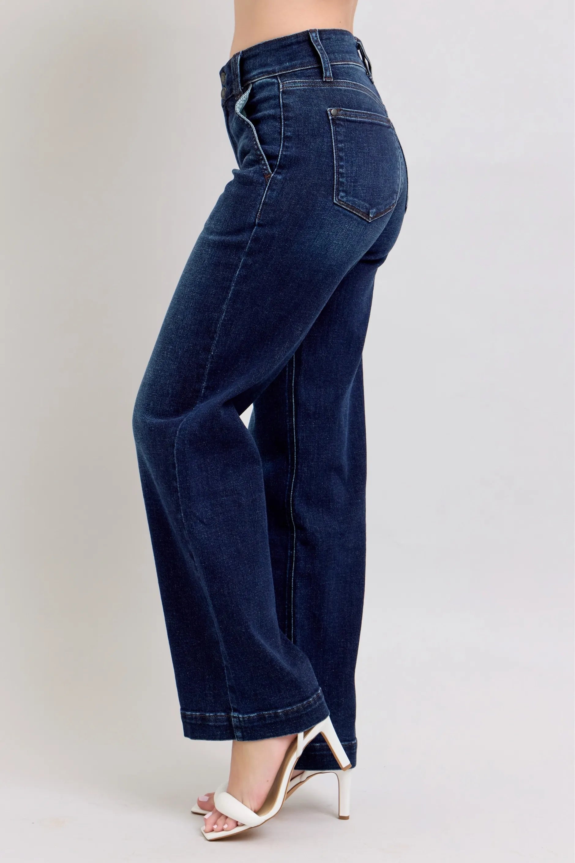 High-Waisted Wide Leg Jeans for Women - Alwesbo Fashion