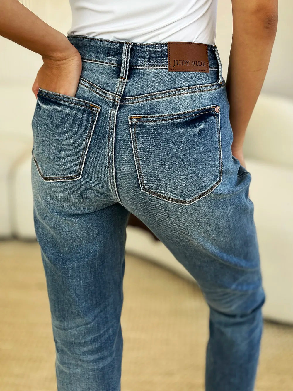 Judy Blue Full Size Mid Rise Rigid Magic Release Hem Jeans - Alwesbo Fashion