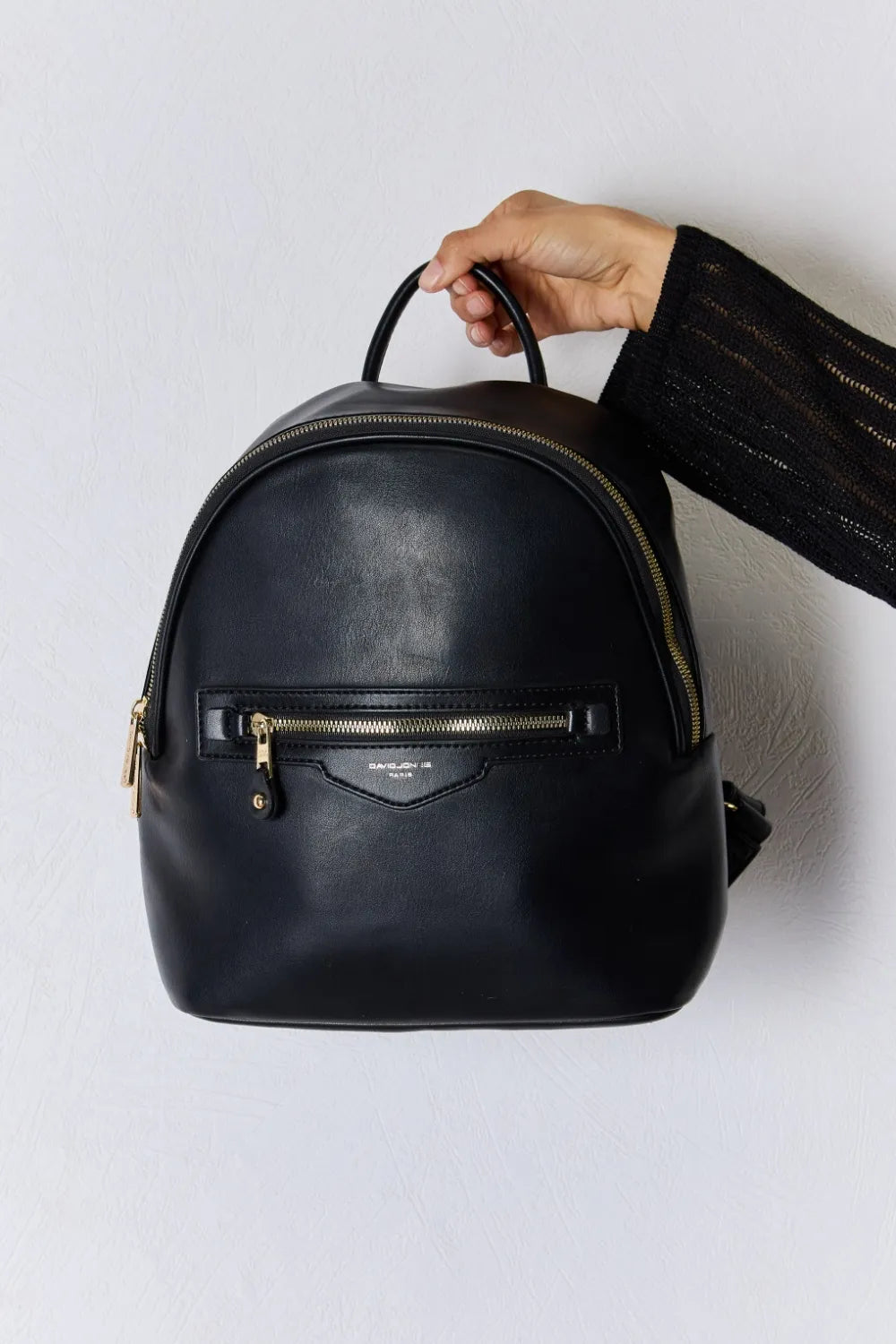 David Jones PU Leather Backpack - Alwesbo Fashion