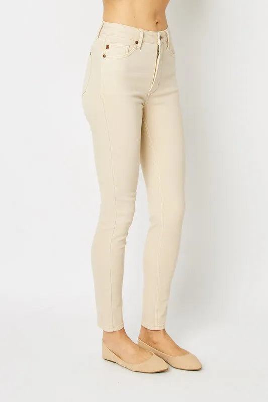 Judy Blue Full Size Garment Dyed Tummy Control Skinny Jeans - Alwesbo Fashion