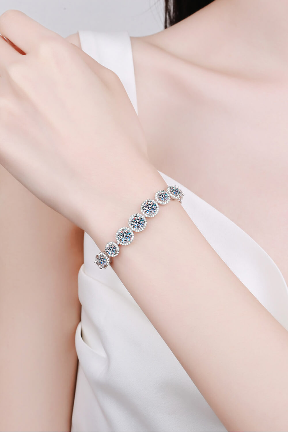 10.4 Carat Moissanite 925 Sterling Silver High-End Bracelet - Alwesbo Fashion