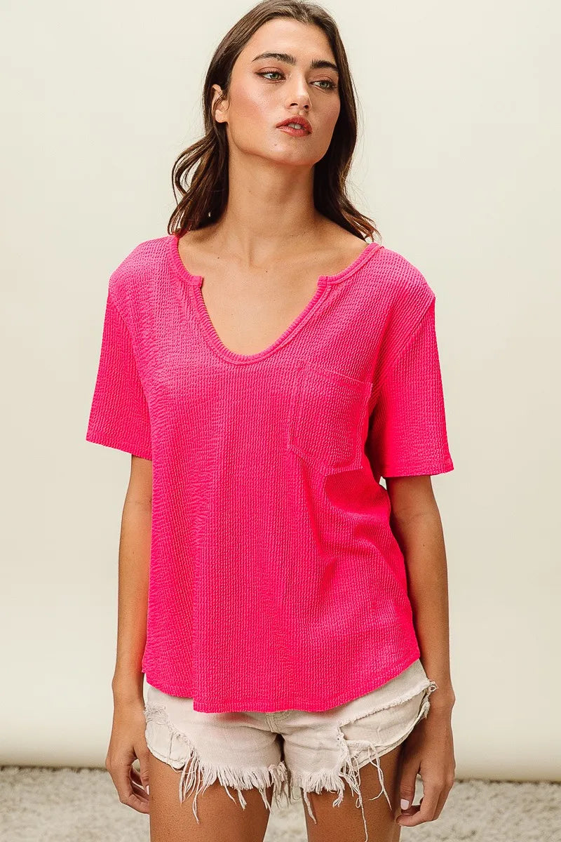 Bow Print Woven Top with Ruffled Sleeves and V Neck - Alwesbo Fashion