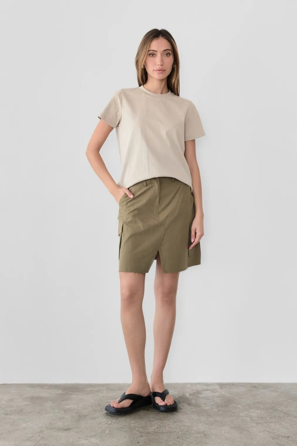 POL Slit Skirt with Pockets - Alwesbo Fashion