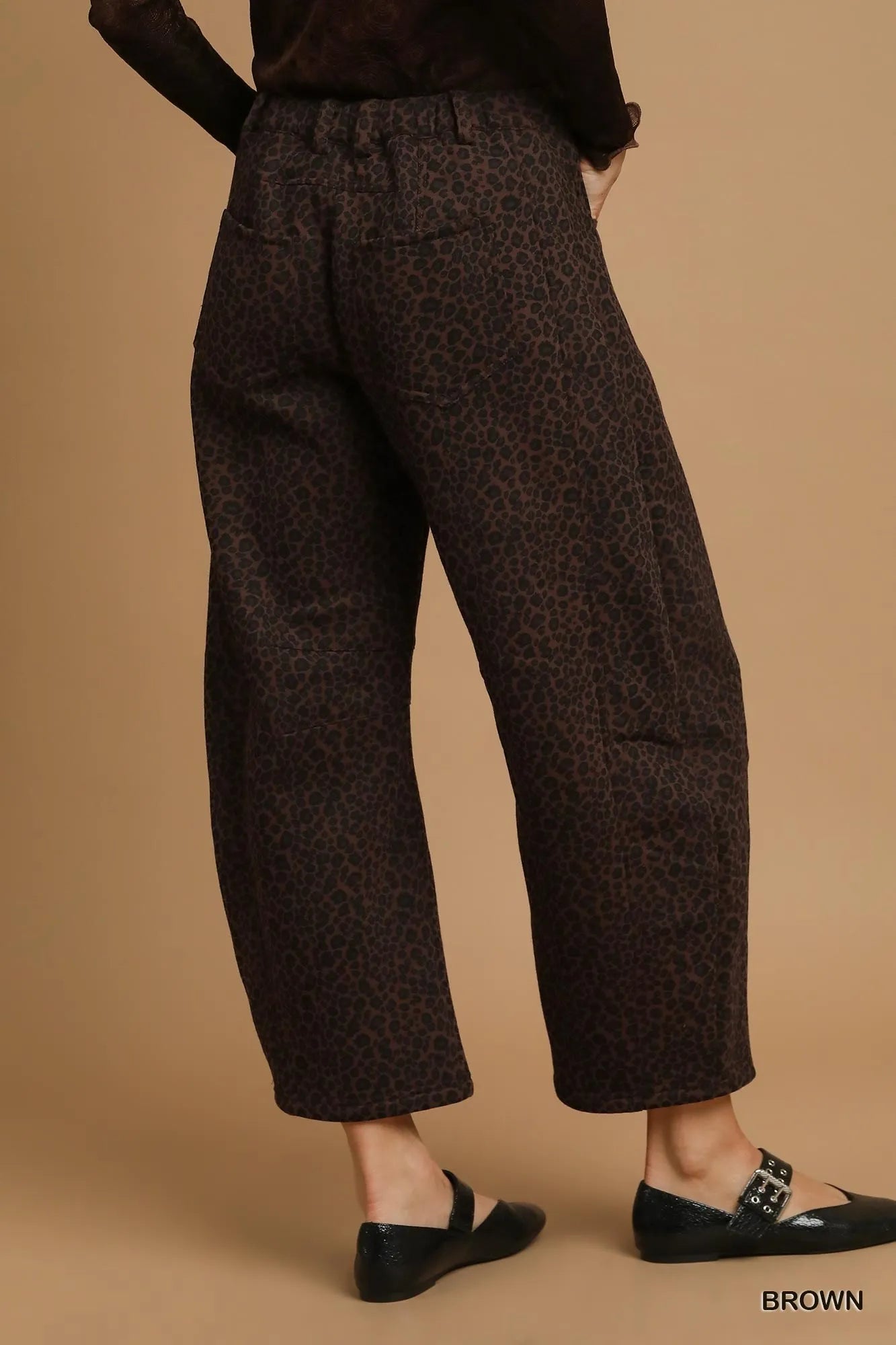 Umgee Leopard Print Wide Leg Pants - Alwesbo Fashion