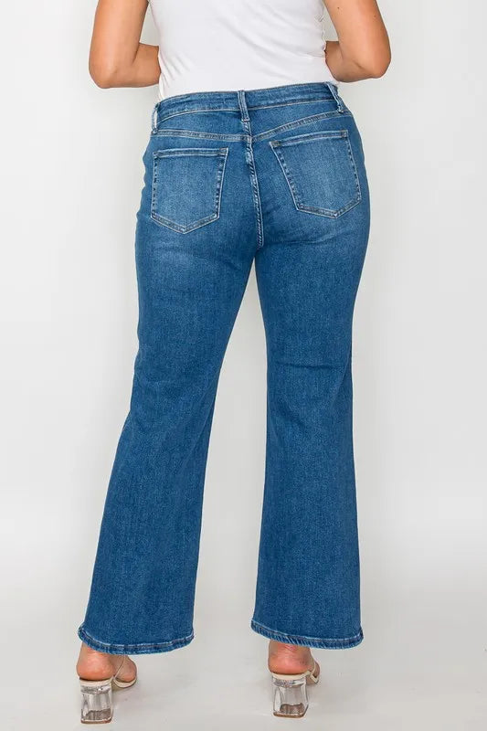 bytos Full Size Cat's Whiskers Mid Rise Ankle Jeans - Alwesbo Fashion