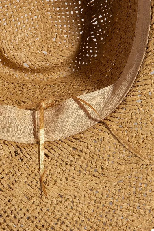 Fame Mixed Beaded And Rope Western Fedora Straw Hat - Alwesbo Fashion