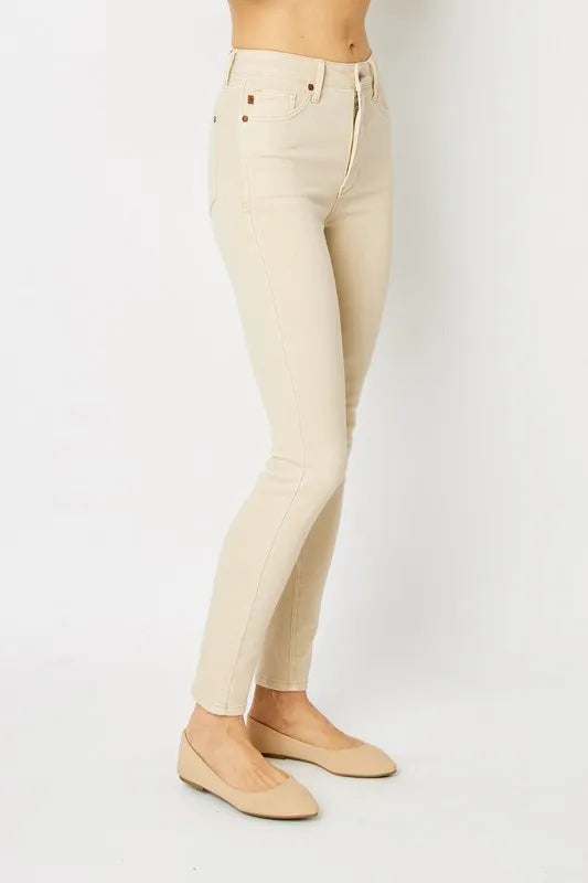 Judy Blue Full Size Garment Dyed Tummy Control Skinny Jeans - Alwesbo Fashion