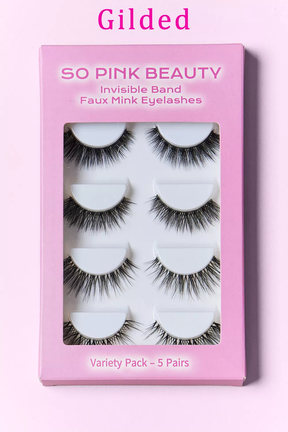 SO PINK BEAUTY Faux Mink Eyelashes Variety Pack 5 Pairs - Alwesbo Fashion