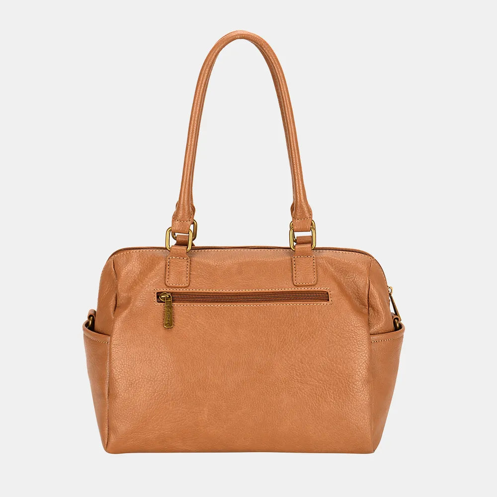 David Jones Zipper PU Leather Handbag - Alwesbo Fashion