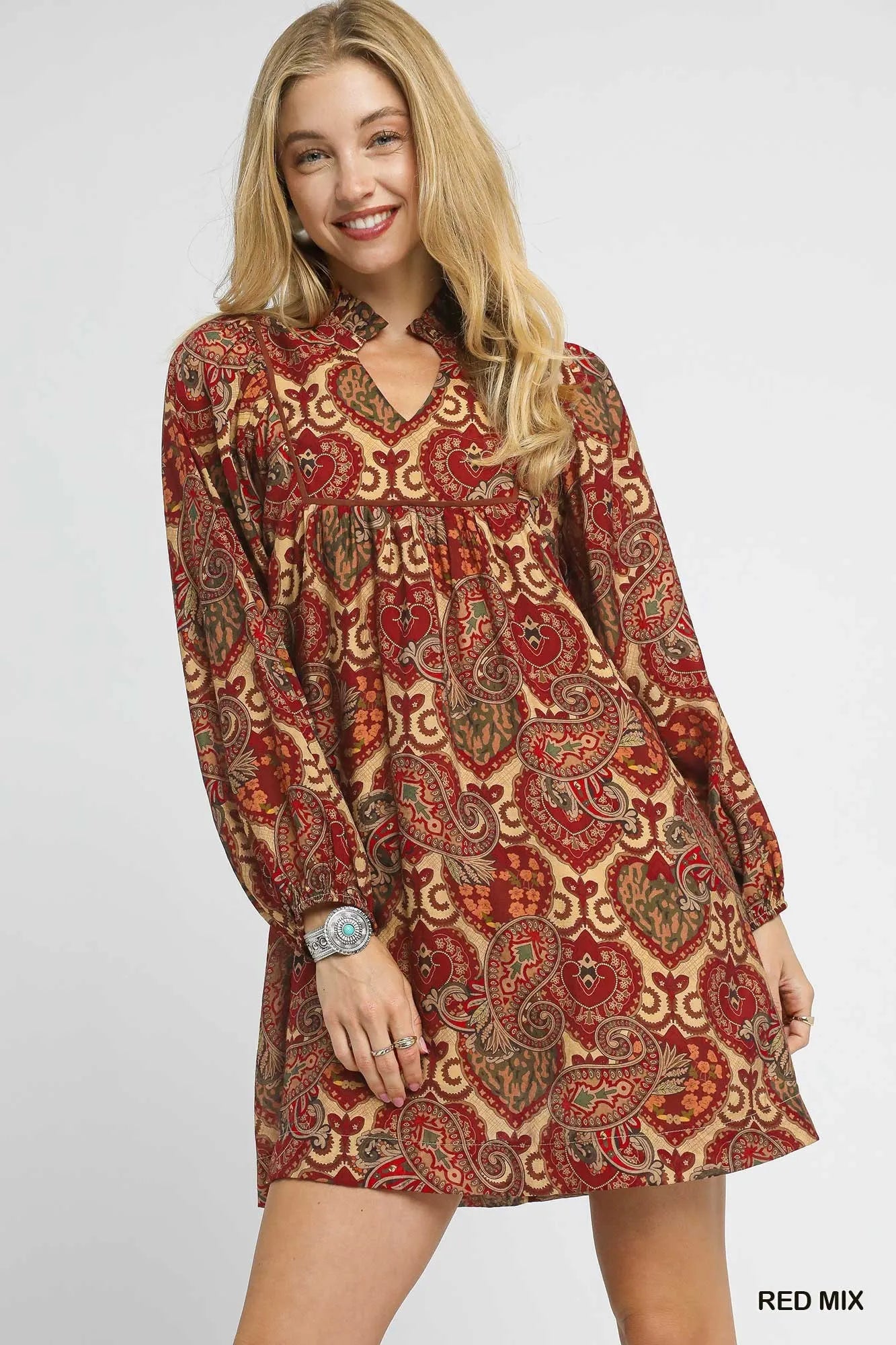 Paisley Print Boho Dress – Soft, Flowy, Feminine - Alwesbo Fashion