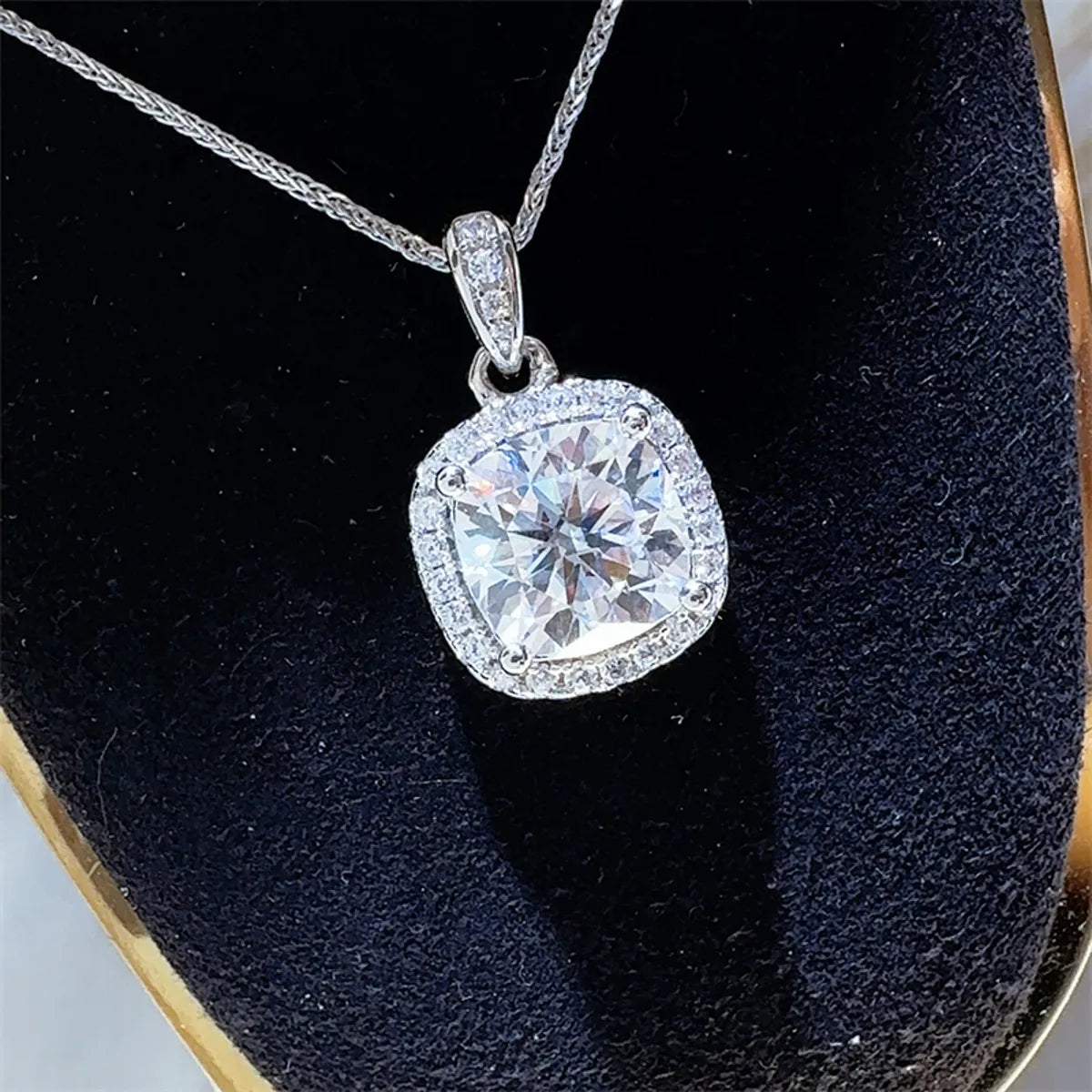 5 Carat Moissanite 925 Sterling Silver Dainty Necklace - Alwesbo Fashion