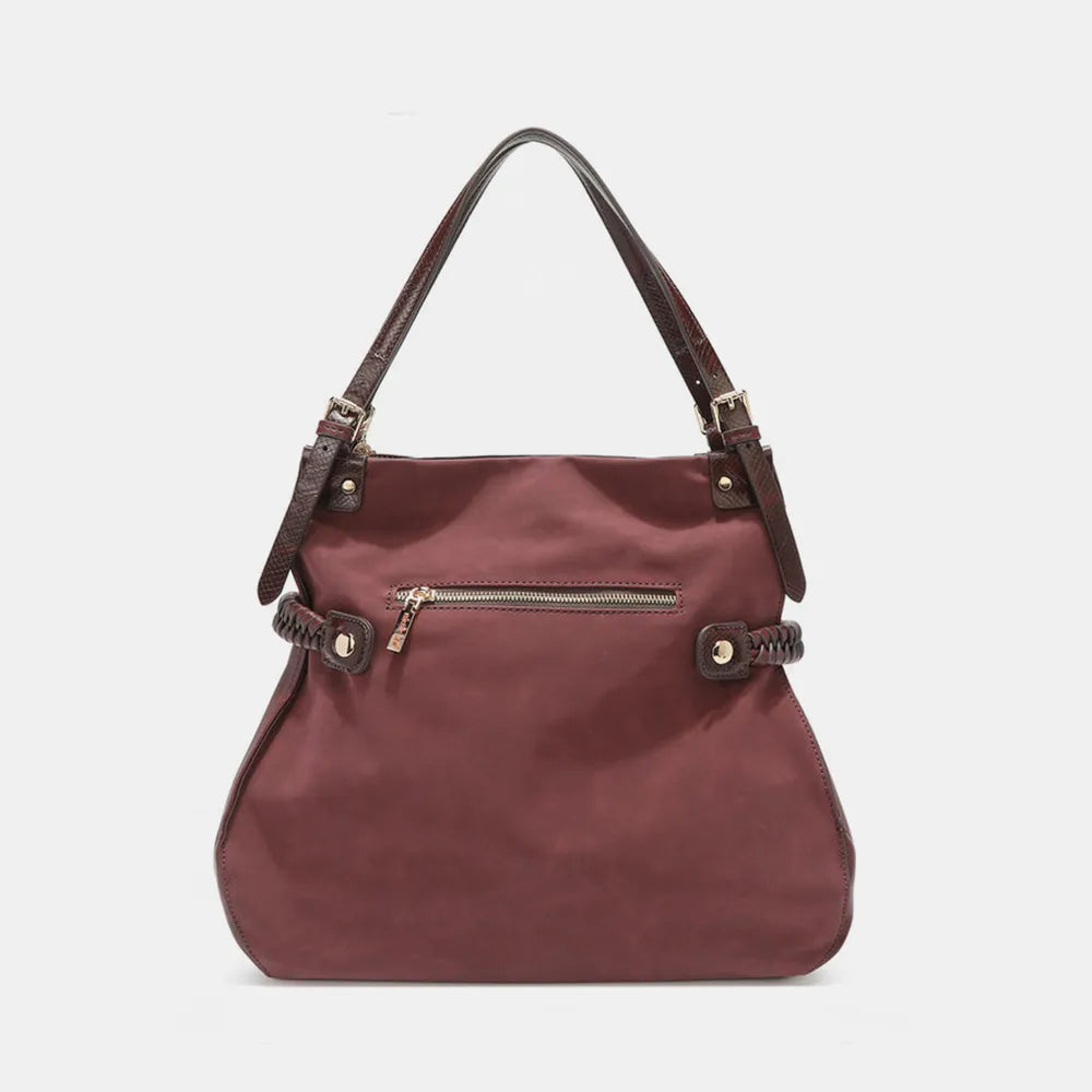 Nicole Lee USA Side Braided Tassel Inlaid Rhinestone Embroidery Hobo Bag - Alwesbo Fashion