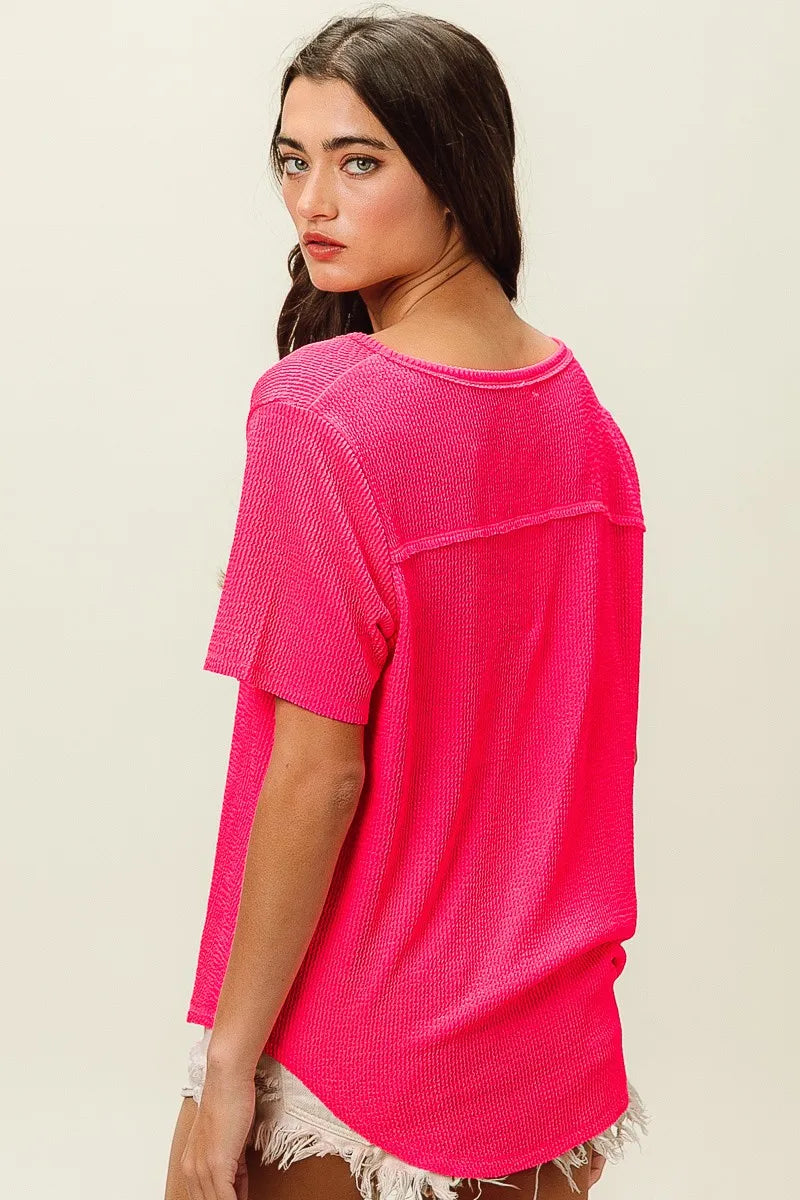 Bow Print Woven Top with Ruffled Sleeves and V Neck - Alwesbo Fashion