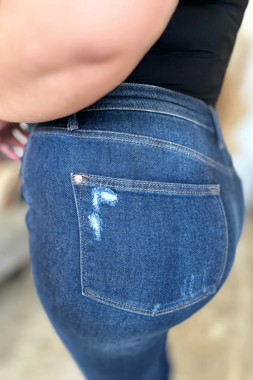Judy Blue Full Size High Waist Rigid Magic Heavy Destroy Straight Jeans - Alwesbo Fashion