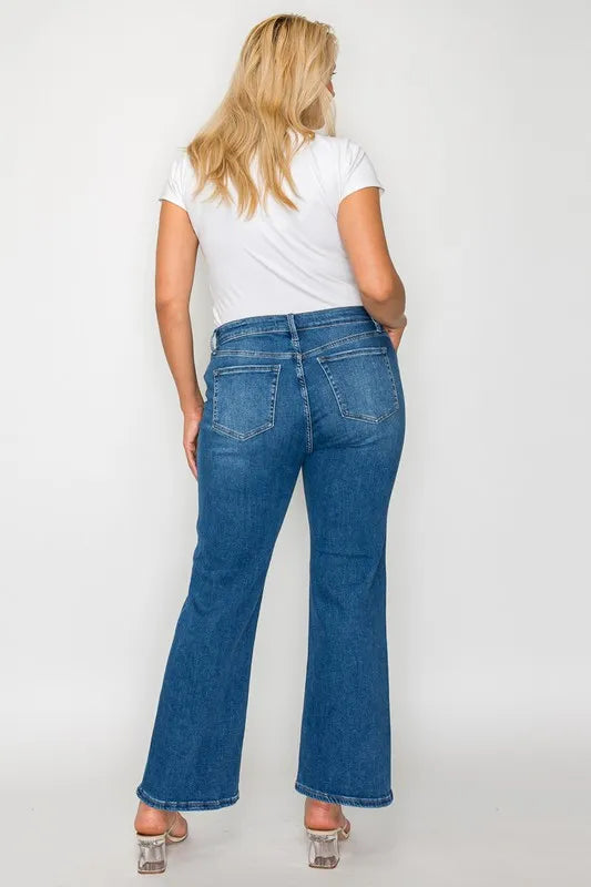 bytos Full Size Cat's Whiskers Mid Rise Ankle Jeans - Alwesbo Fashion