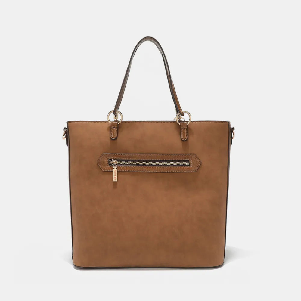 Nicole Lee USA Metallic Stitching Embroidery Inlaid Rhinestone Tote Bag - Alwesbo Fashion