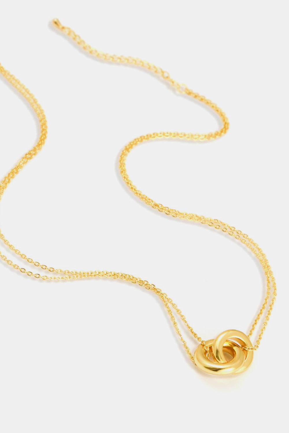 Linked Ring Pendant Chain Necklace - Alwesbo Fashion