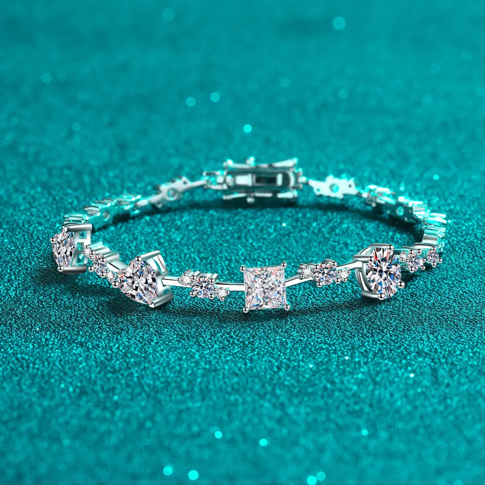 6.2 Carat Moissanite 925 Sterling Silver Elegant Bracelet - Alwesbo Fashion
