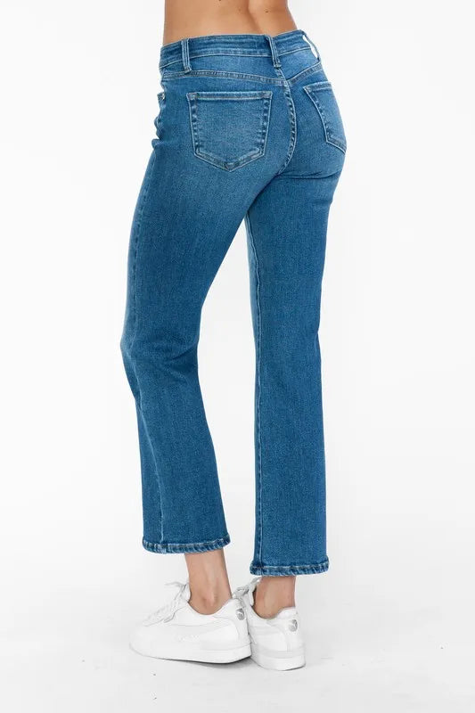 bytos Full Size Cat's Whiskers Mid Rise Ankle Jeans - Alwesbo Fashion