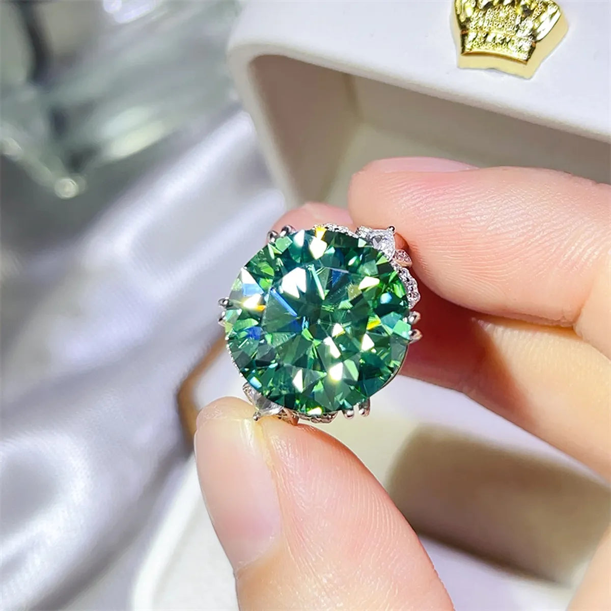 10 Carat Moissanite 925 Sterling Silver Luxury Ring - Alwesbo Fashion