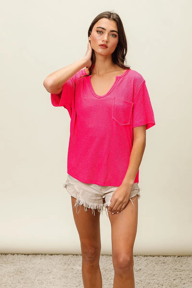 Bow Print Woven Top with Ruffled Sleeves and V Neck - Alwesbo Fashion