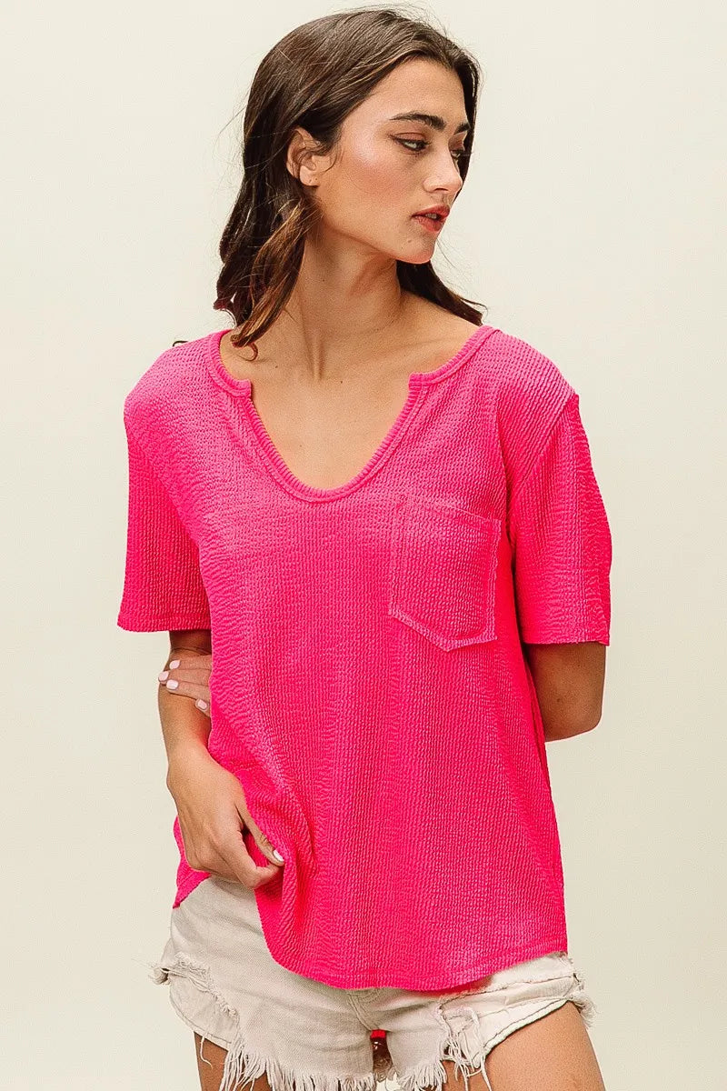 Bow Print Woven Top with Ruffled Sleeves and V Neck - Alwesbo Fashion