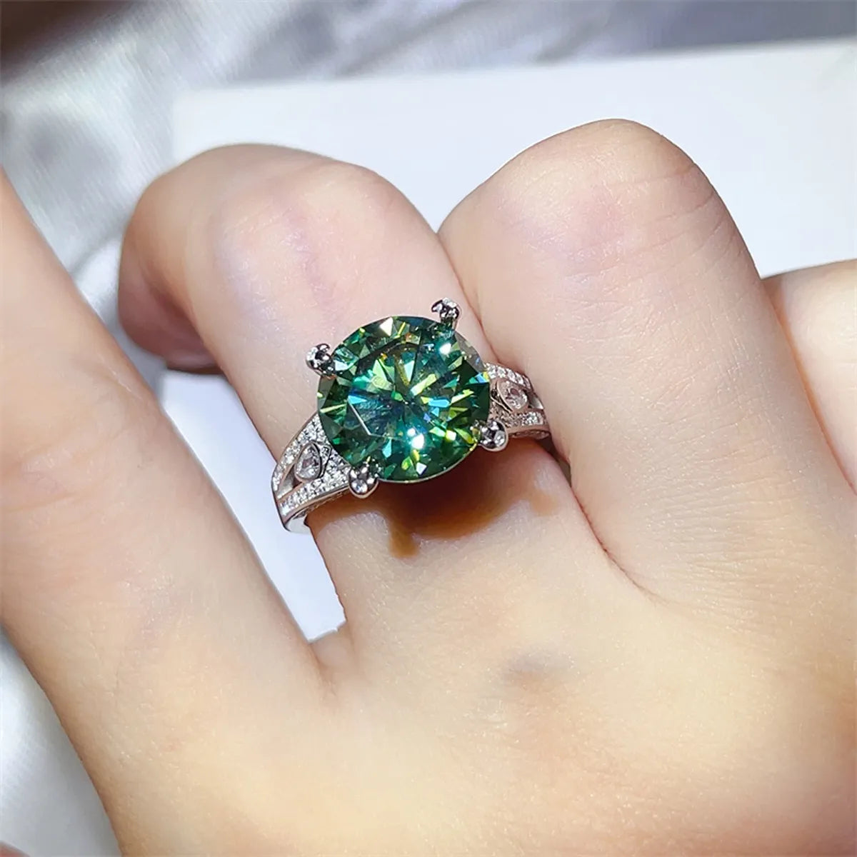 5 Carat Moissanite 925 Sterling Silver Statement Ring - Alwesbo Fashion