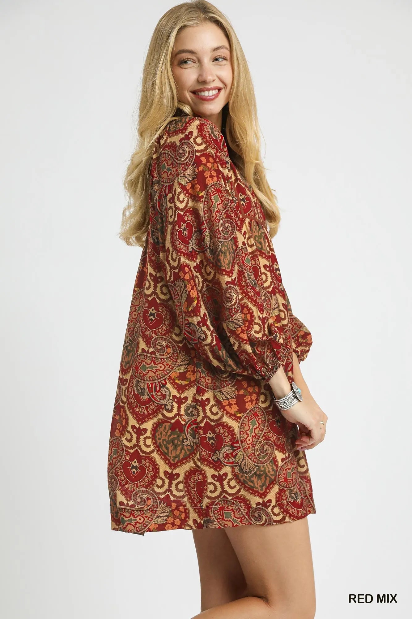 Paisley Print Boho Dress – Soft, Flowy, Feminine - Alwesbo Fashion