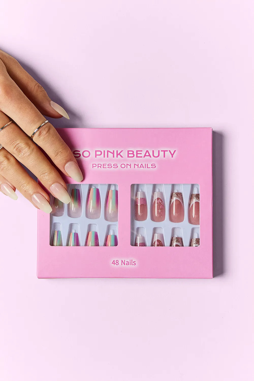 SO PINK BEAUTY Press On Nails 2 Packs - Alwesbo Fashion