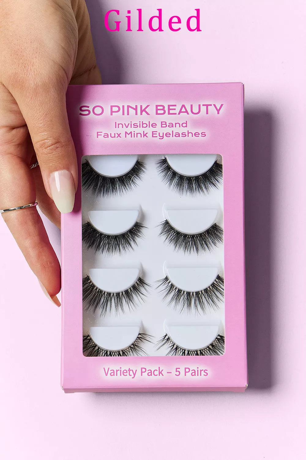 SO PINK BEAUTY Faux Mink Eyelashes Variety Pack 5 Pairs - Alwesbo Fashion