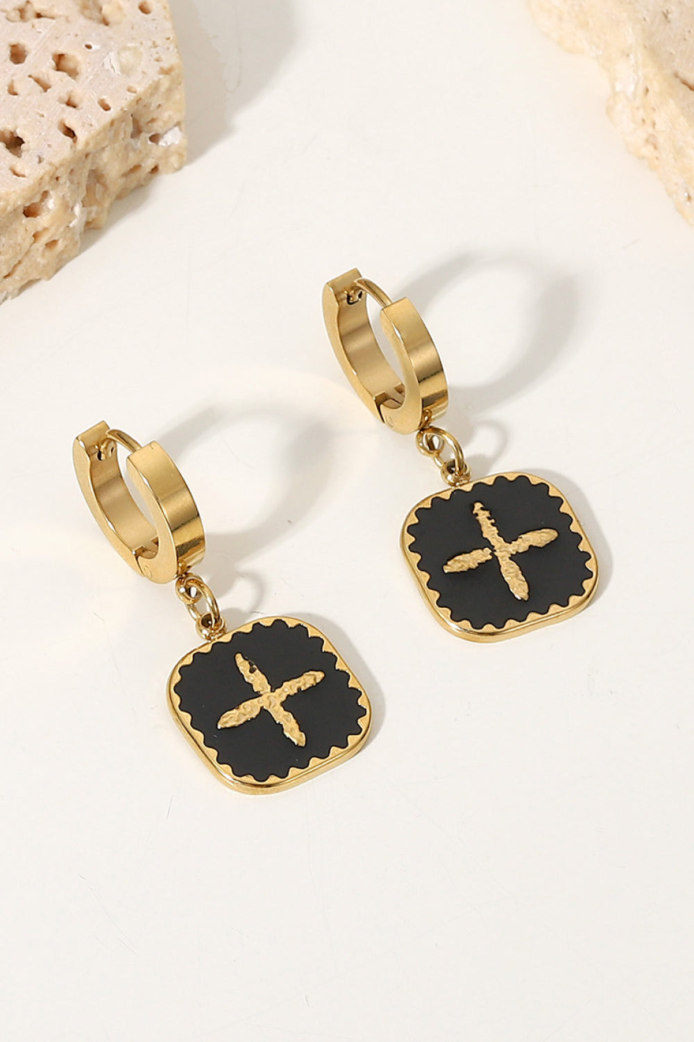 Plus Sign Square Shape Drop Earrings - Alwesbo Fashion