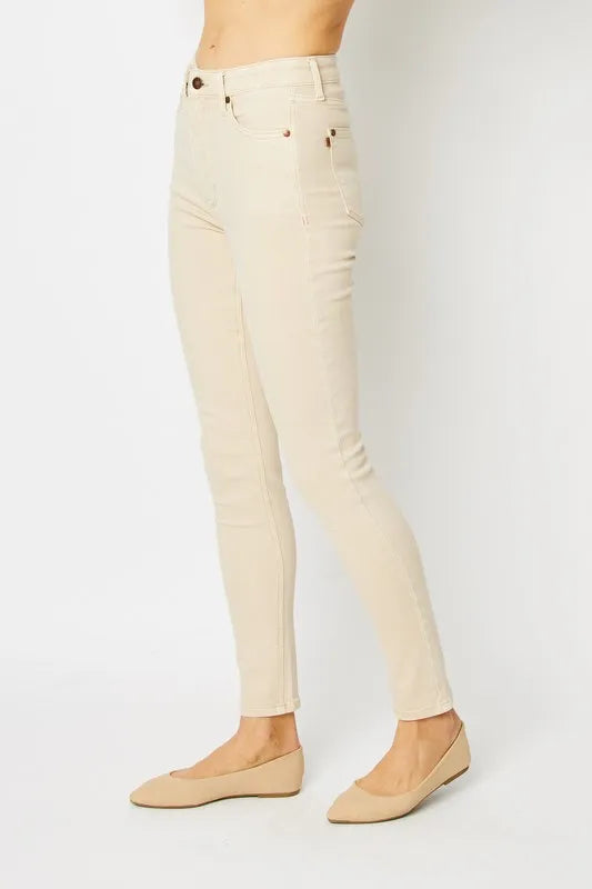 Judy Blue Full Size Garment Dyed Tummy Control Skinny Jeans - Alwesbo Fashion